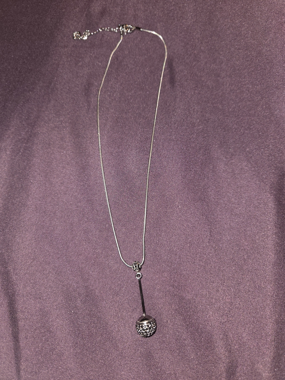 Swarovski Silver Crystal Ball Drop Necklace